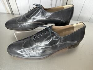 VTG Wilkes Bashford Gray Leather Oxford Men's Shoes Handmade Italy 10.5N Narrow